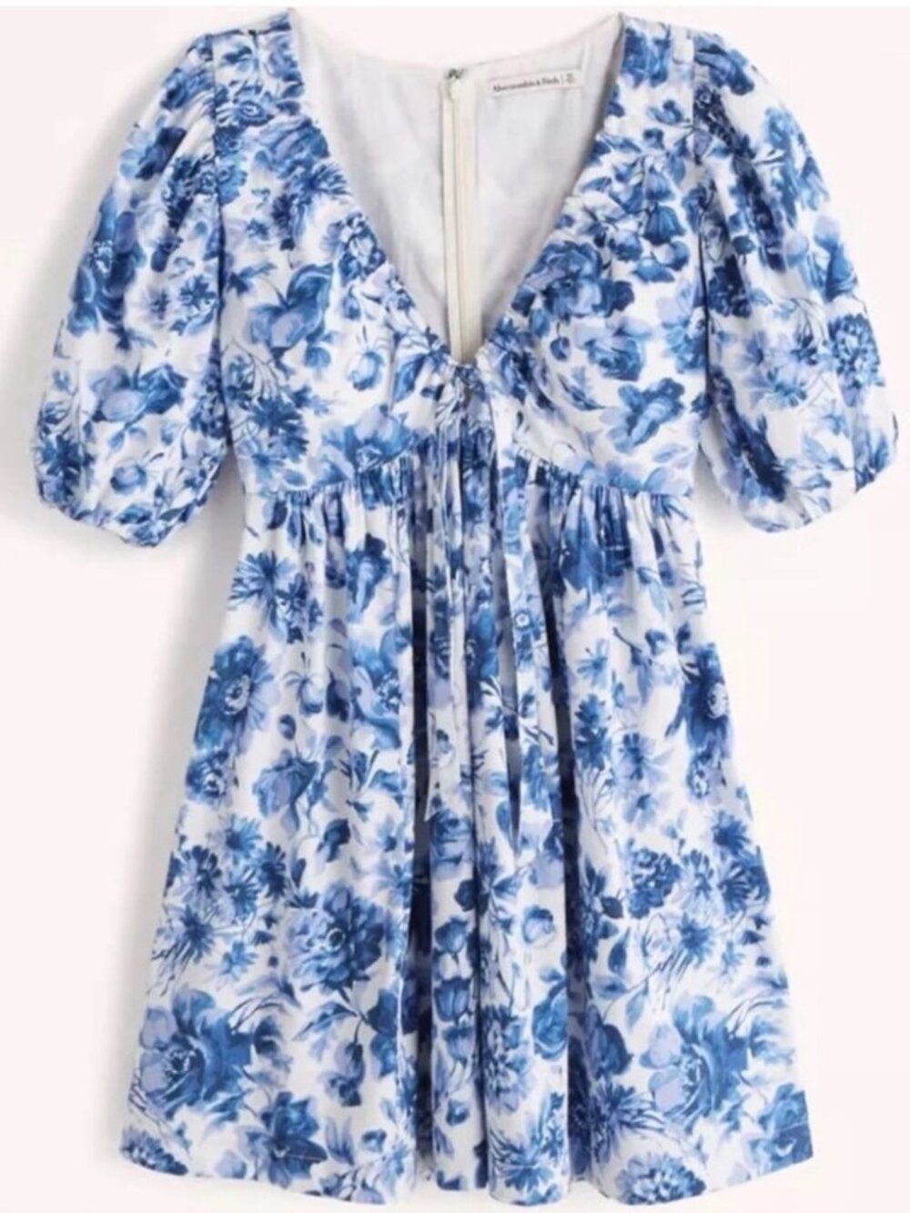 ABERCROMBIE & FITCH cinch front poplin floral mini dress (XSP)